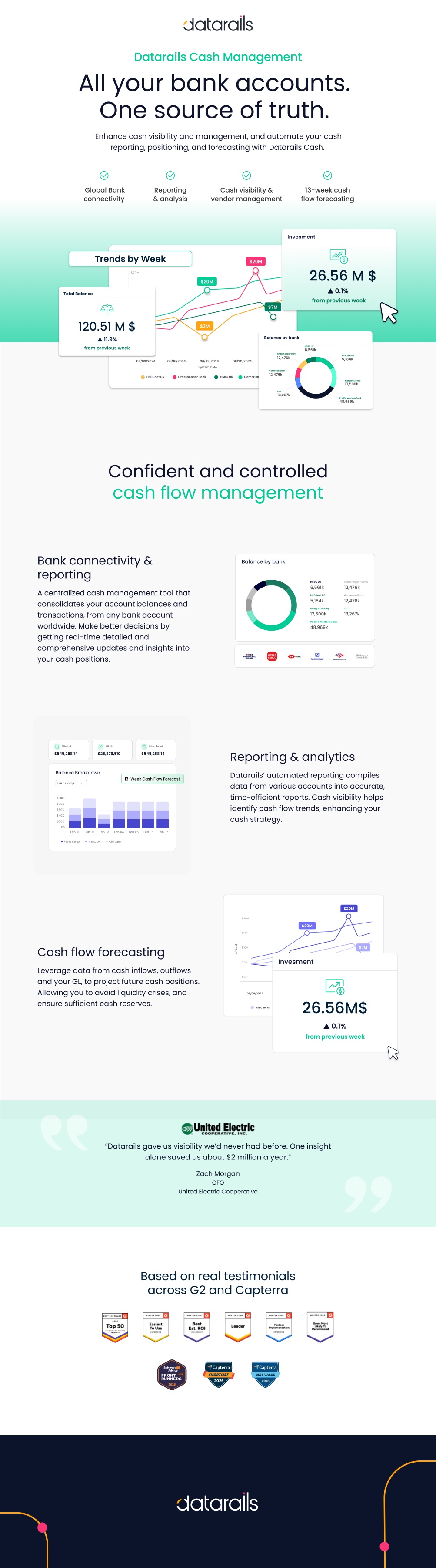 Datarails — Cash Management one-pager